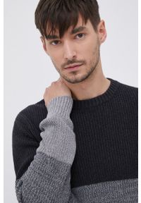 Pepe Jeans Sweter z domieszką wełny męski kolor szary. Okazja: na co dzień. Kolor: szary. Materiał: wełna. Długość rękawa: długi rękaw. Długość: długie. Styl: casual #3