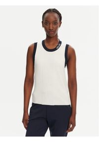 Liu Jo Sport Sweter TA5092 MS022 Biały Regular Fit. Kolor: biały. Materiał: syntetyk. Styl: sportowy