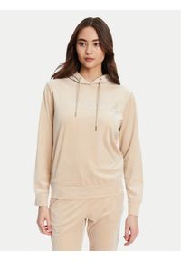 Guess Bluza V4RQ25 K0232 Beżowy Regular Fit. Kolor: beżowy. Materiał: syntetyk