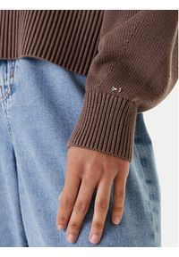 TOMMY HILFIGER - Tommy Hilfiger Sweter WW0WW45700 Brązowy Regular Fit. Kolor: brązowy. Materiał: bawełna