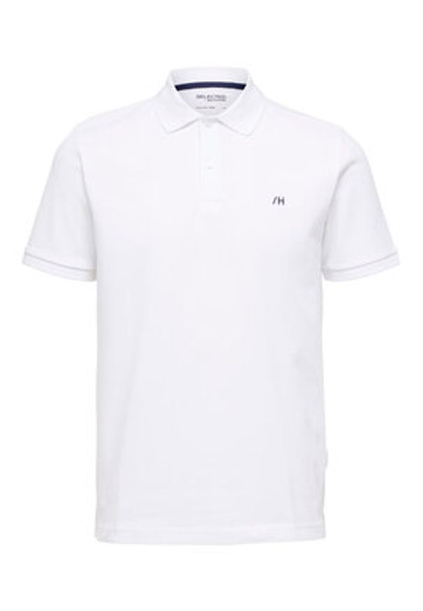 Selected Homme Polo 16087839 Biały Regular Fit. Typ kołnierza: polo. Kolor: biały. Materiał: bawełna