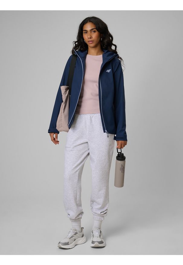4f - 4F Kurtka przejściowa membrana 5000 damska - granatowa M. Okazja: na spacer, na co dzień. Kolor: niebieski. Materiał: materiał. Sezon: wiosna, jesień. Styl: casual