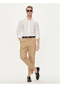 TOMMY HILFIGER - Tommy Hilfiger Koszula MW0MW34632 Biały Slim Fit. Kolor: biały. Materiał: len, bawełna