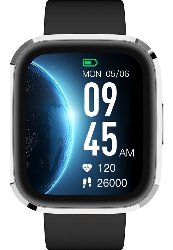 GARETT - Smartwatch Garett GRC Style Czarno-srebrny. Rodzaj zegarka: smartwatch. Kolor: wielokolorowy, czarny, srebrny