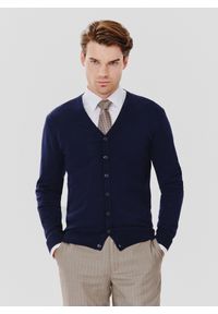 Pako Lorente - PAKO LORENTE – Męski kardigan w kolorze granatowym. Kolor: niebieski, czarny. Materiał: poliamid, wiskoza. Sezon: jesień #3