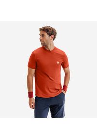 KUIKMA - Koszulka tenisowa męska Soft Kuikma. Kolor: czerwony, pomarańczowy, brązowy, wielokolorowy. Materiał: elastan, lyocell, bawełna, materiał. Sport: tenis #1