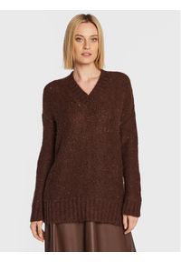 Marella Sweter Colla 33660829 Brązowy Relaxed Fit. Kolor: brązowy. Materiał: syntetyk #1