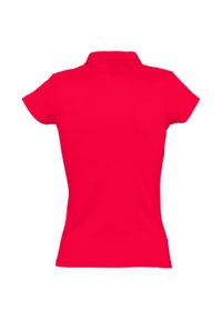 SOL'S - Damska Koszulka Polo Prescott Jersey. Typ kołnierza: polo. Kolor: czerwony. Materiał: jersey