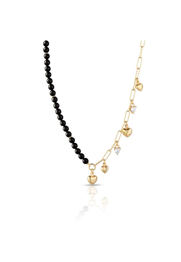 W.KRUK Naszyjnik - srebro 925, Perła imitacja, cyrkonia - SSX/NP014Z. Materiał: srebrne. Wzór: ze splotem. Kamień szlachetny: cyrkonia, perła