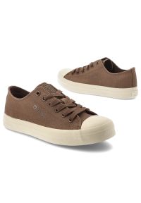 Big-Star - Trampki damskie Big Star, cholewka z materiału tekstylnego klasyczne sznurowanie zaokrąglony gumowy nosek, brązowe, TT274123. Zapięcie: sznurówki. Kolor: brązowy. Materiał: materiał, guma. Szerokość cholewki: normalna. Styl: klasyczny #7