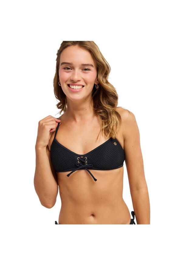 Roxy - Stanik bikini typu bralette dla Kobiety ROXY ISLAND Czarny. Kolor: szary. Materiał: tkanina, poliamid, elastan