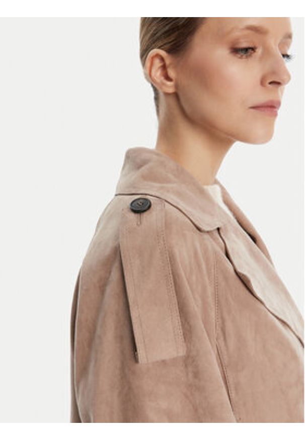 Weekend Max Mara Kurtka skórzana Maga 2525446061 Brązowy Regular Fit. Kolor: brązowy. Materiał: skóra
