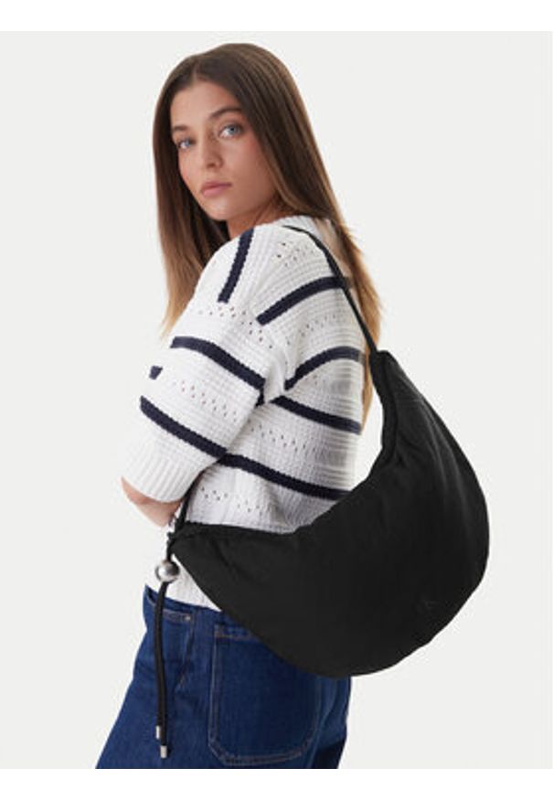 Calvin Klein Torebka Nylon Cord Small Hobo Bag LV04F3382G Czarny. Kolor: czarny
