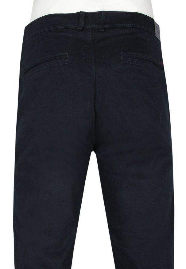 Męskie Spodnie Chinos marki Rigon – Bawełna z Elastanem – Slim Fit - Ciemny Granat. Materiał: bawełna, elastan