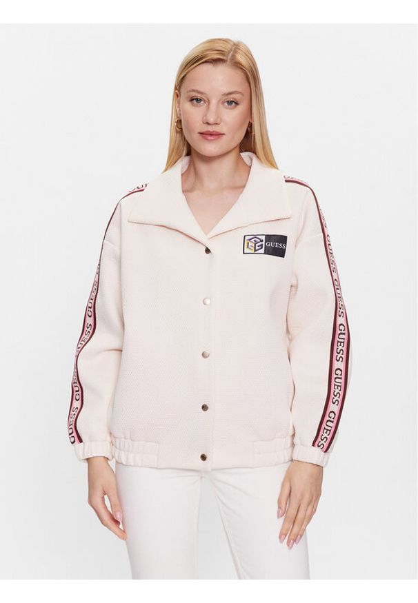 Guess Kurtka przejściowa Beulah V3YL01 KBSK0 Écru Regular Fit. Materiał: syntetyk