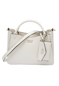 Guess - GUESS Biała torebka damska klasyczna SML Girlfriend Satchel. Kolor: biały. Materiał: skórzane. Styl: klasyczny #5