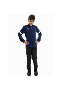 Dres dla dzieci Puma Team Rise. Okazja: na uczelnię. Kolor: czarny, biały, niebieski, wielokolorowy. Materiał: dresówka. Styl: sportowy #1