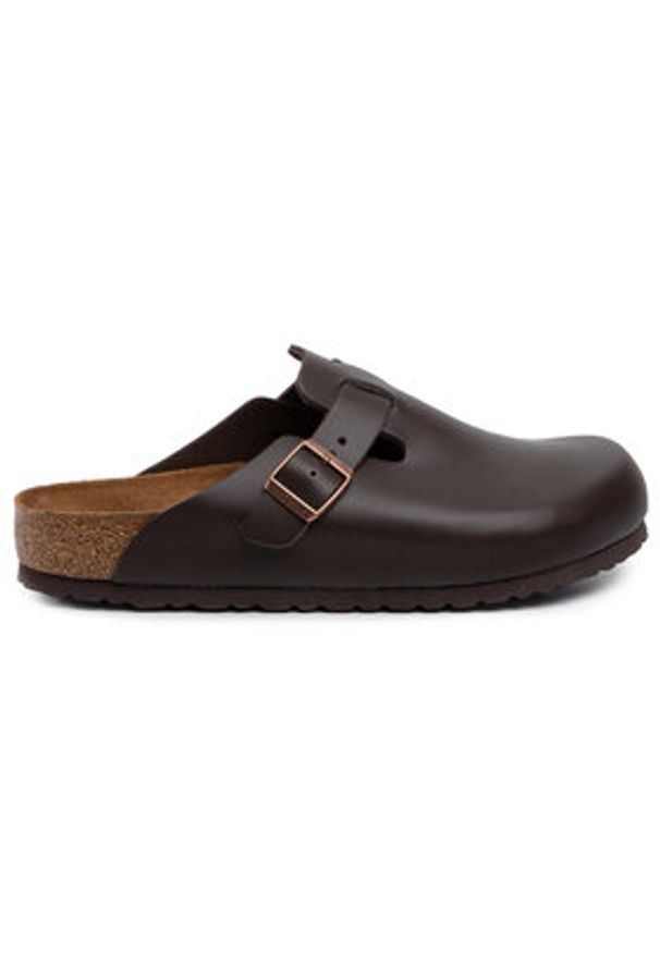 Birkenstock Klapki Boston 60101 Brązowy. Kolor: brązowy. Materiał: skóra
