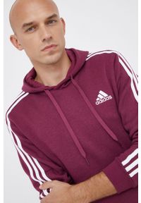 Adidas - adidas Bluza męska kolor fioletowy z kapturem gładka. Typ kołnierza: kaptur. Kolor: fioletowy. Materiał: materiał, dzianina. Wzór: gładki, haft #1