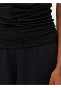 Hugo - HUGO Top Doffiano 50537142 Czarny Slim Fit. Kolor: czarny. Materiał: syntetyk