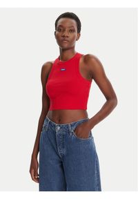 Hugo - HUGO Top Baby 50511450 Bordowy Slim Fit. Kolor: czerwony. Materiał: bawełna