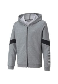 Bluza z kapturem Puma Active Sport Full-zip Hoodie Tr B, Dzieci. Typ kołnierza: kaptur. Kolor: szary. Materiał: materiał, bawełna #1