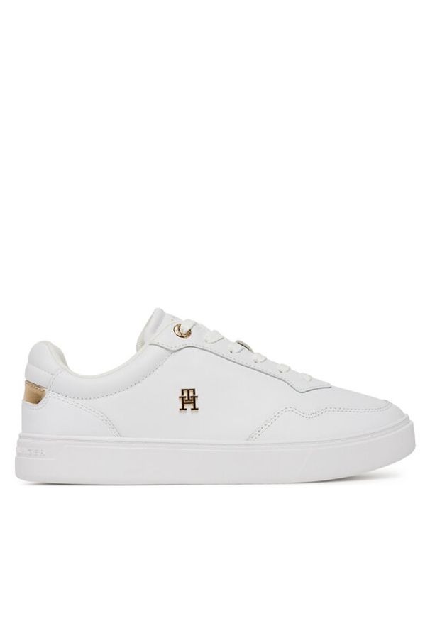 TOMMY HILFIGER - Tommy Hilfiger Sneakersy Essential Elevated Court Sneaker FW0FW08758 Biały. Kolor: biały. Materiał: skóra
