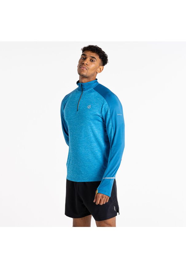DARE 2B - Męska bluza sportowa z suwakiem termiczna Powet Up II. Kolor: niebieski. Materiał: poliester, elastan