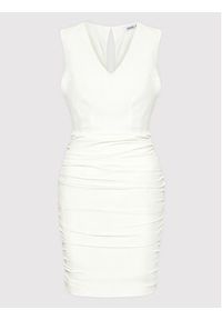 DeeZee Sukienka koktajlowa Enternity PLY033 Biały Slim Fit. Kolor: biały. Materiał: syntetyk. Styl: wizytowy #4