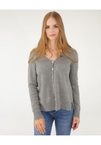 Unisono - SWETER Z WEŁNĄ I KASZMIREM 240-0107 GRIG SC. Materiał: wełna, kaszmir