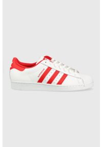 adidas Originals buty skórzane SUPERSTAR kolor czerwony. Nosek buta: okrągły. Zapięcie: sznurówki. Kolor: czerwony. Materiał: skóra. Model: Adidas Superstar