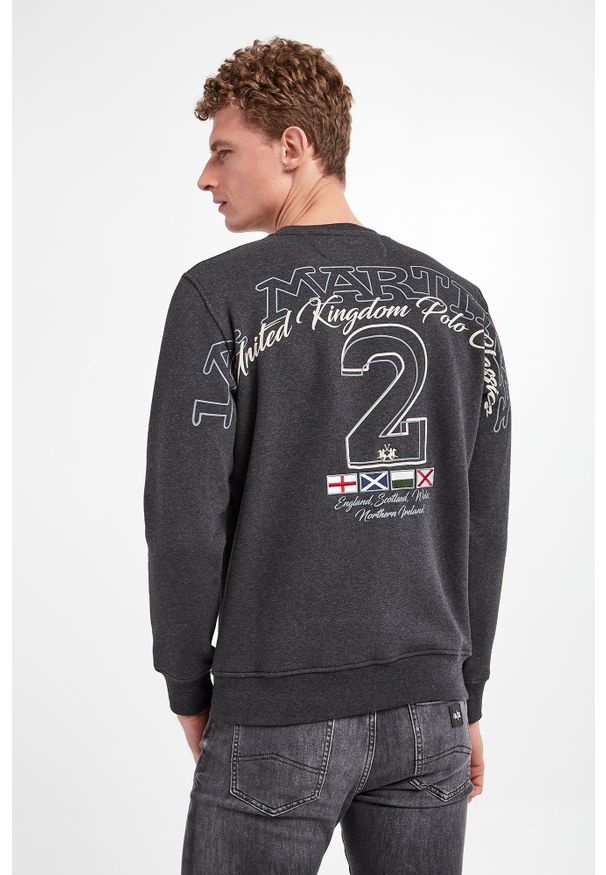 La Martina - Bluza męska LA MARTINA. Materiał: bawełna, dzianina. Długość rękawa: długi rękaw. Długość: długie. Wzór: melanż, haft