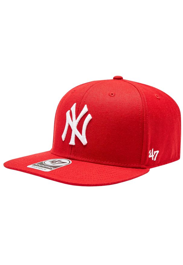 Czapka z daszkiem męska 47 Brand MLB New York Yankees No Shot Cap. Kolor: czerwony. Materiał: wełna, akryl. Styl: sportowy