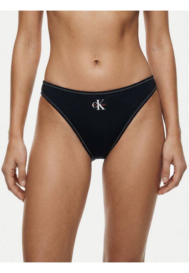 Calvin Klein Swimwear Dół od bikini LV00Q61147 Czarny. Kolor: czarny. Materiał: syntetyk