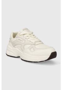GANT - Gant sneakersy skórzane Neuwill kolor biały 27531198.G29. Nosek buta: okrągły. Kolor: biały. Materiał: skóra. Obcas: na platformie #2