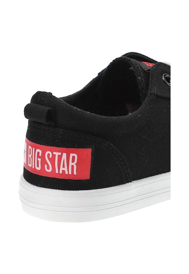 Big-Star - Czarne Trampki Big Star Damskie Wygodne Półbuty. Okazja: na co dzień. Wysokość cholewki: przed kostkę. Zapięcie: sznurówki. Kolor: czarny. Materiał: materiał, jeans, guma. Szerokość cholewki: normalna. Styl: casual, elegancki, sportowy, klasyczny