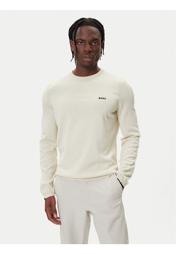 BOSS Sweter K_Ever-X 50541940 Beżowy Regular Fit. Kolor: beżowy. Materiał: bawełna