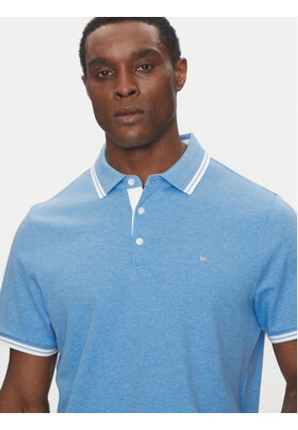 Michael Kors Polo CS2512720B Niebieski Regular Fit. Typ kołnierza: polo. Kolor: niebieski. Materiał: bawełna