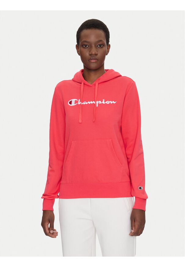 Champion Bluza Slim Big Logo 118097 Koralowy Regular Fit. Kolor: pomarańczowy. Materiał: bawełna