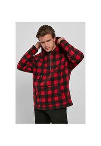 Bluza z kapturem Urban Classics patterned polar fleece half zip. Typ kołnierza: kaptur. Kolor: czerwony. Materiał: polar #1