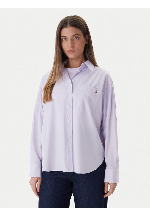 Calvin Klein Jeans Koszula LV047F147G Różowy Relaxed Fit. Kolor: różowy. Materiał: bawełna