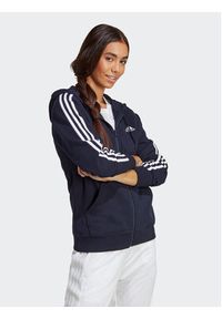 Adidas - adidas Bluza Essentials 3-Stripes IC9918 Granatowy Regular Fit. Kolor: niebieski. Materiał: bawełna