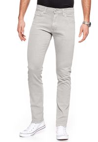 Wrangler - WRANGLER SPODNIE MĘSKIE LARSTON STONE GREY W18SHD14T. Materiał: materiał #6