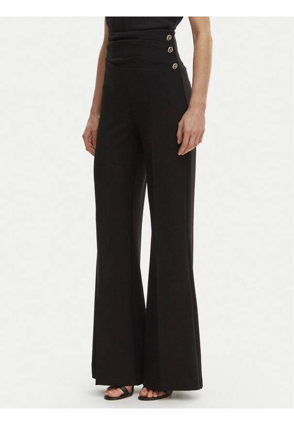 Rinascimento Spodnie palazzo CFC0020264002 Czarny Flare Fit. Kolor: czarny. Materiał: syntetyk