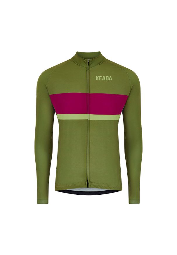 KEADA SPORTS - Męska koszulka rowerowa z długim rękawem - Onwards Two. Kolor: czerwony, wielokolorowy, zielony. Długość rękawa: długi rękaw. Długość: długie