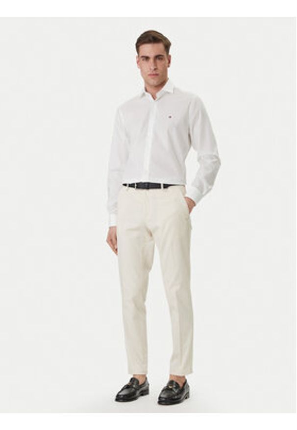 TOMMY HILFIGER - Tommy Hilfiger Koszula MW0MW43122 Biały Slim Fit. Kolor: biały. Materiał: bawełna