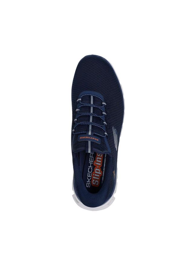 skechers - Męskie GLIDE-STEP NOXUS Slip-On Granatowy. Zapięcie: bez zapięcia. Kolor: niebieski. Materiał: materiał. Szerokość cholewki: normalna