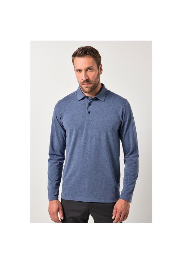 JAY-PI - Męska Koszulka polo golf szybkoschnący długi rękaw do rozm. 7XL. Typ kołnierza: golf, polo. Kolekcja: plus size. Kolor: niebieski, szary, wielokolorowy. Materiał: elastan, bawełna, poliester, materiał. Długość rękawa: długi rękaw. Długość: długie. Styl: sportowy
