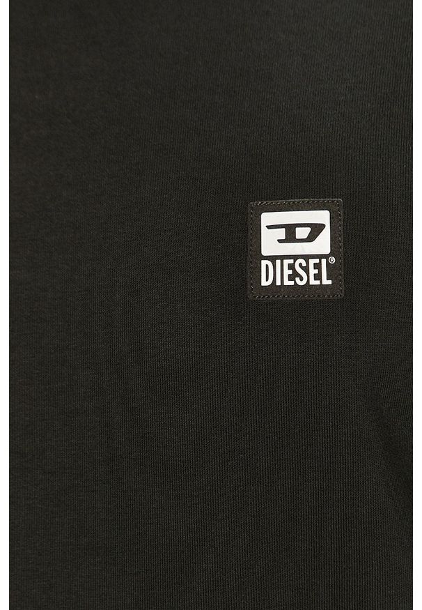 Diesel Bluza męska kolor czarny gładka. Okazja: na co dzień. Kolor: czarny. Materiał: dzianina. Wzór: gładki. Styl: casual