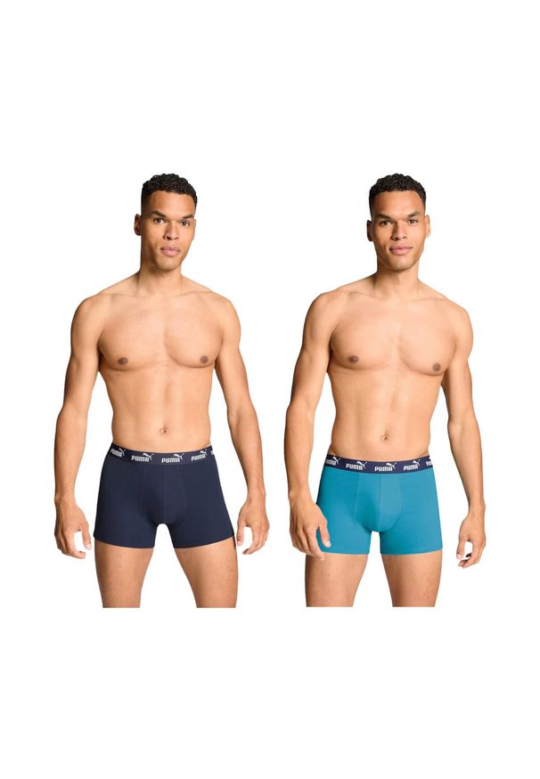 Bokserki majtki męskie Puma 2-Pack. Kolor: niebieski. Materiał: materiał. Sport: fitness
